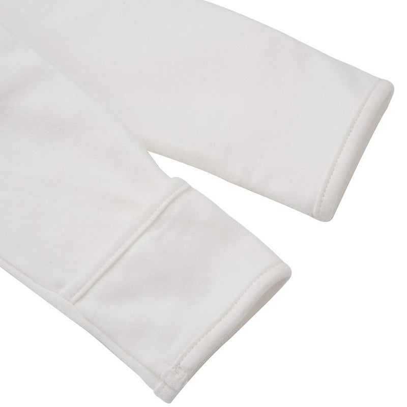 Aablexema Baby Pajamas Footie with Mitten Cuffs - Unisex Newborn Double Ways Zipper Cotton Outfit Infant Jammies(Creamy-White, 0-3m) - Image 5